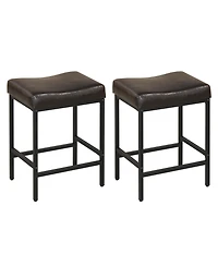Gymax Bar Stools Set of 2 Bar Chairs for Kitchen Island Backless Modern Barstools