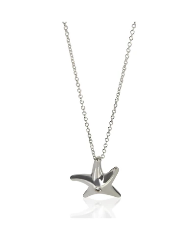 Pre-Owned Tiffany & Co Sterling Silver Diamond Elsa Peretti Starfish Pendant