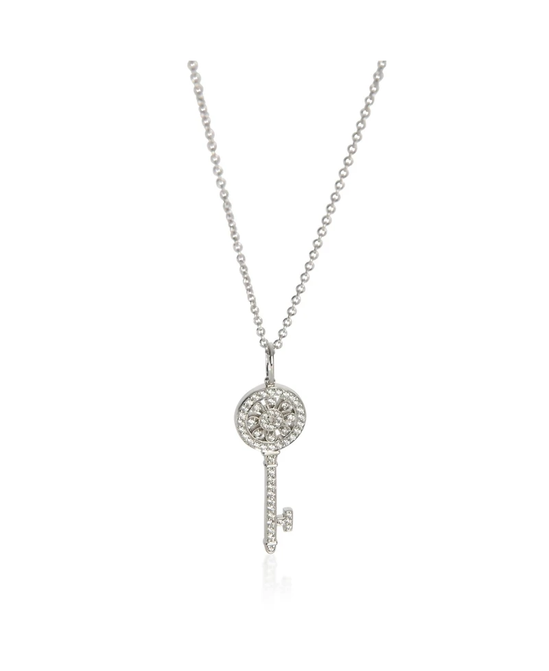 Pre-Owned Tiffany & Co Platinum Diamond Mini Model Petals Key Pendant
