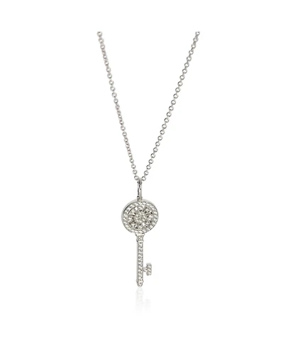 Pre-Owned Tiffany & Co Platinum Diamond Mini Model Petals Key Pendant