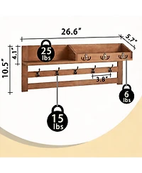 Yigii Solid Pine Wood Wall Organizer