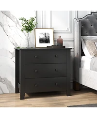 Sugift Wide Three Drawer Dresser Modern Storage Organizer