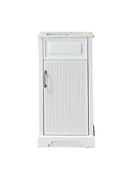 Sillysis Fully Assembled Solid Wood Freestanding Bathroom Vanity with Ceramic Sink and Soft Close Door for Small Spaces