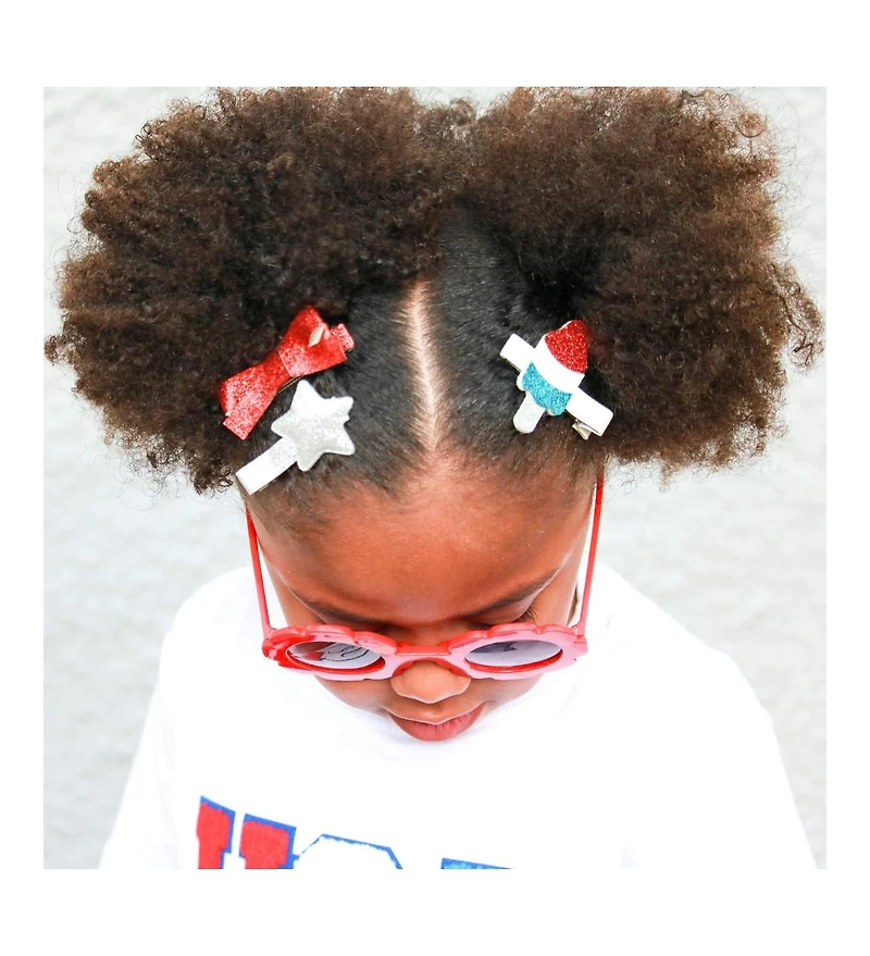 Sweet Wink Little and Big Girls Patriotic Pop Clip Set