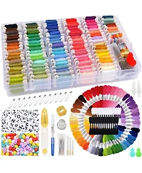 Gnuadz 52pieces Embroidery Floss Kit Beads Tools Friendship Bracelet Diy