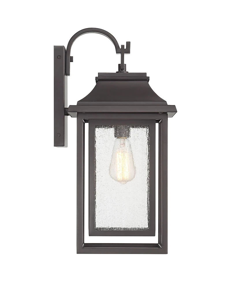 John Timberland Cecile High Modern Box Lantern Outdoor Wall Light Fixture Mount Porch House Weatherproof Bronze Finish
