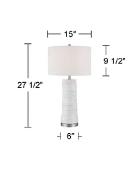 360 Lighting Contours 27 1/2" High Modern Ceramic Table Lamp Set of 2