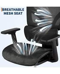 gaomon Ergonomic Mesh Office Chair with High Back Support,3D Adjustable Armrests and Smooth Wheels,Breathable Desk Computer Chair for Work,Study