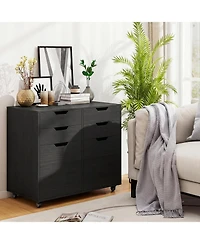 Slickblue Rolling File Cabinet 4 Drawer for Home Office Organization