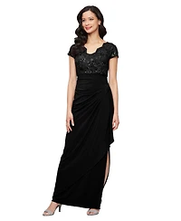 Alex Evenings Women's V Neck Empire Waist Dress