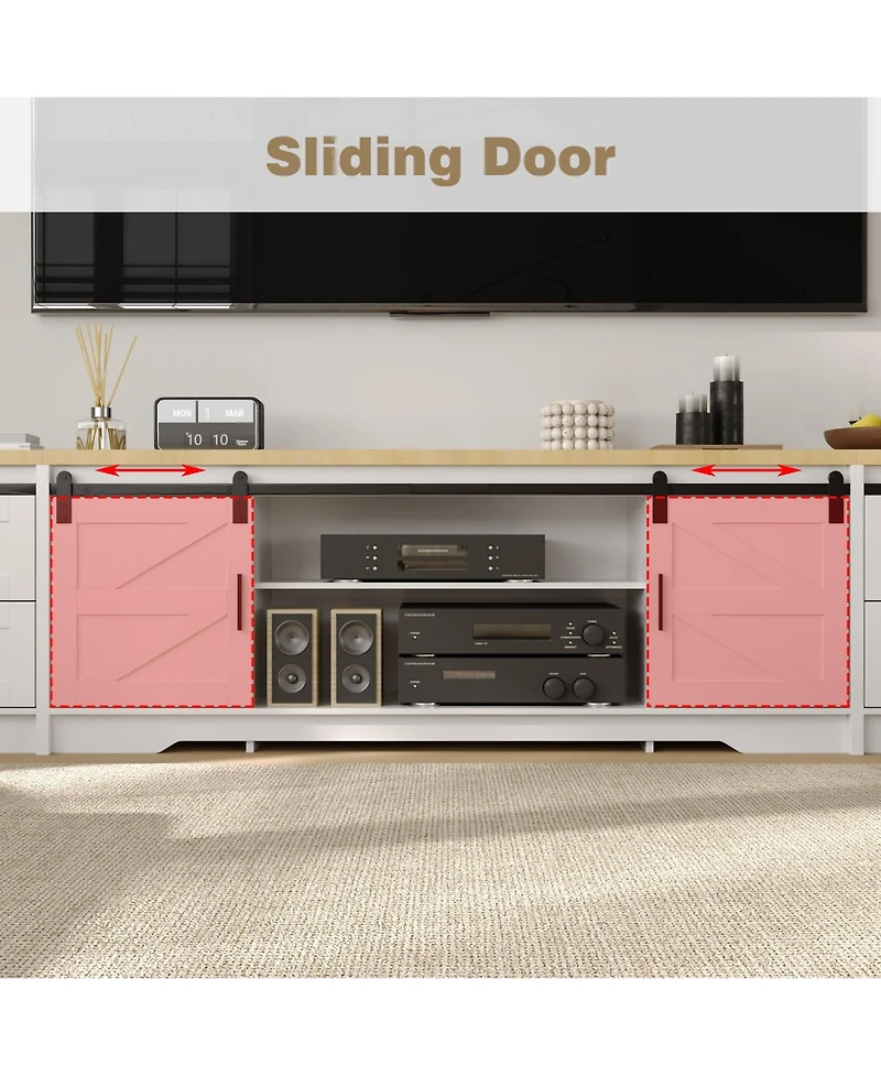Homsee Large Tv Stand with 4 Drawers, Media Console