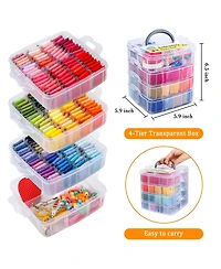 Gnuadz 403 Pack Embroidery Floss Set 250 Colors Cross Bracelet Thread Tool Box