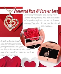 Gnuadz Mom Gifts Preserved Rose Heart Necklace Box Card