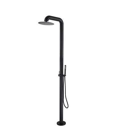 Busdays Floor Standing Shower System Rainfall and Handheld Stainless Steel Leak Proof Valve
