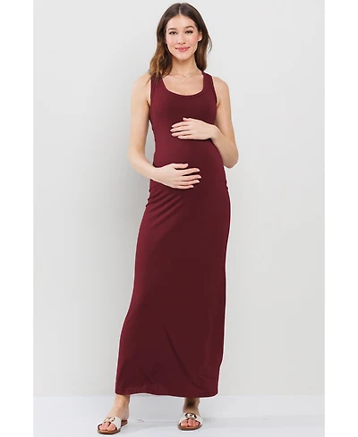Hello Miz Maternity Scoop Neck Sleeveless Maxi Dress