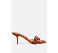 London Rag Women's Acacia Buckle Strap Slip On Sandals
