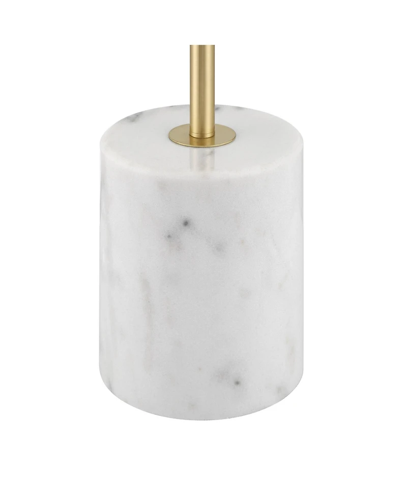 Possini Euro Design Scava Mid Century Modern 61 1/2" Tall Standing Floor Lamp Pole Pull Chain Marble Antique Brass Finish