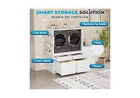 Aecojoy Laundry Pedestal with Sink Cabinet 1300LBS Heavy Duty Universal Washing Machine Stand Base Raiser