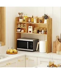 Slickblue Desktop Bookshelf with 6 Shelves Countertop Storage Hutch