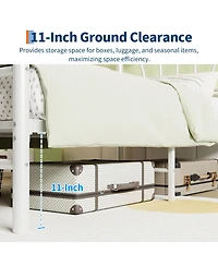 Homfan Heart-Shaped Metal Platform Bed Frame with Headboard and Footboard, Quiet Slat Support