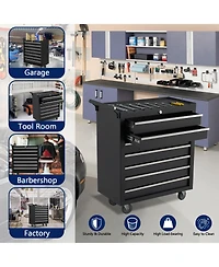 gaomon 7-Drawer Portable Tool Storage Cart, Rolling Tool Chest Cabinet, Lockable Toolbox Organizer