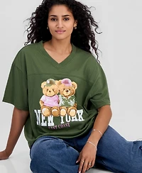 Rebellious One Juniors' New York Teddy Graphic T-Shirt