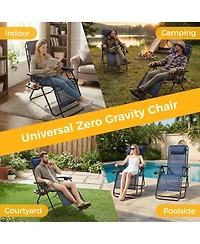 Yiortwo Set of 2 Zero Gravity Lounge Chairs Reclining Patio with Cup Holder