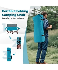 Yiortwo 2-Person Camping Chair Loveseat with Cup Holders, Folding Outdoor Sofa