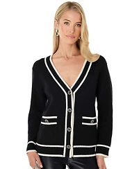 The Noli Shop Women's Devin Rose Contrast Cardigan Top