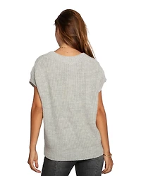 Belle & Bloom Women's Rosette Oversized Knitted Vest