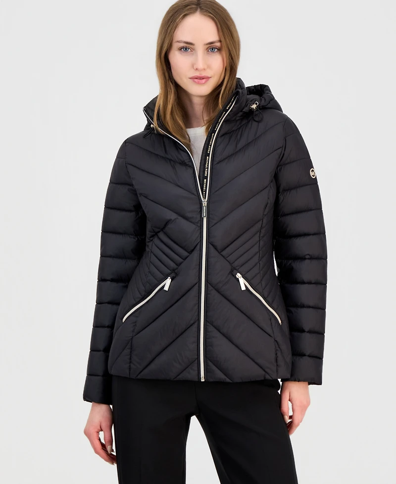 Michael Kors Petite Hooded Packable Puffer Coat, Created for Macy's