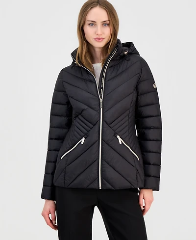 Michael Kors Petite Hooded Packable Puffer Coat, Created for Macy's