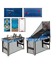 Slickblue Multi Game Table Set 10-in-1 with Table Tennis, Basketball, Soccer and More Indoor Games