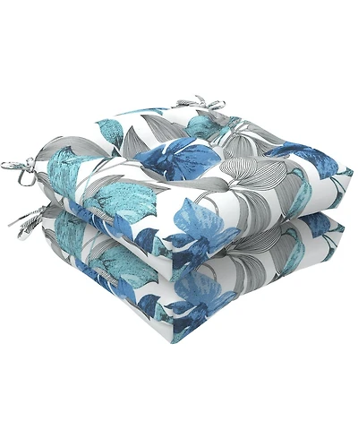 Gnuadz Outdoor Wicker Chair Cushions Patio Water Repellent Tufted Seat Ties Set Of 2