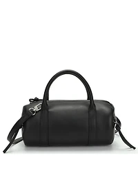 Susu Aria Genuine Leather Small Barrel Satchel Bag Top Handle Mini Boston Crossbody Purse