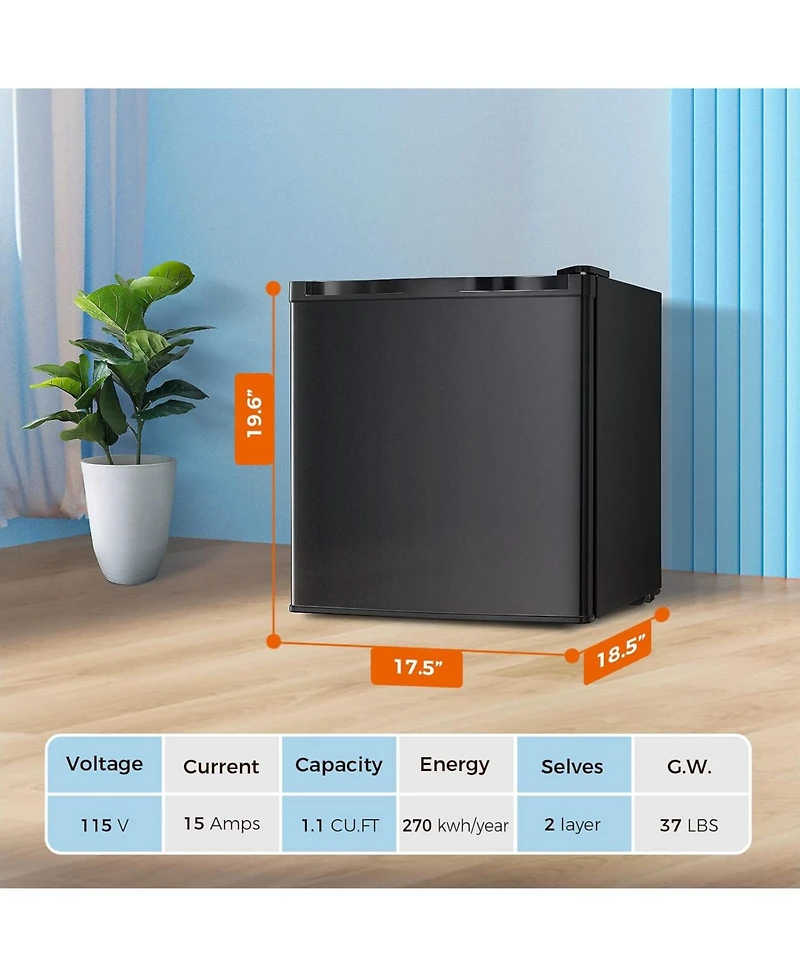 Cowsar 1.1 Cu.ft Upright Freezer with Reversible Door and Thermostat