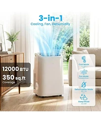 Cowsar Portable Ac 12000 Btu with Fan and Dehumidifier, 24H Timer