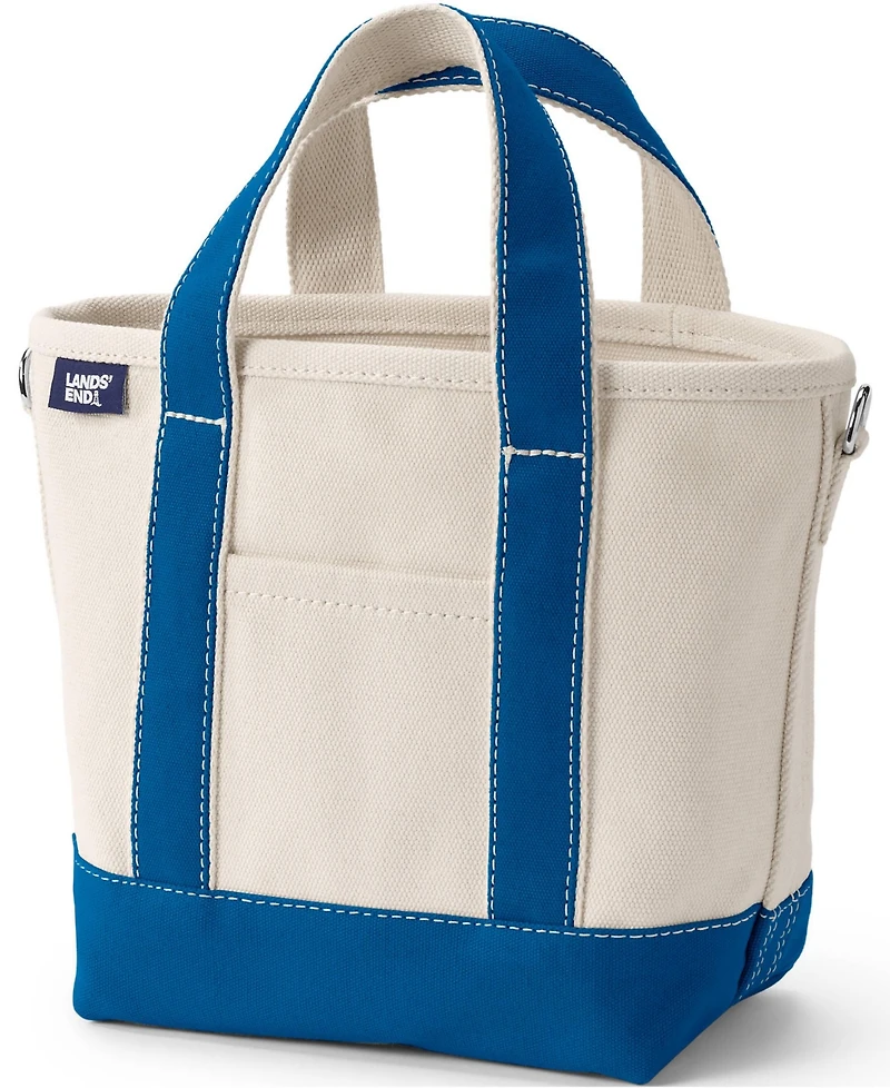 Lands' End Pocket Open Top Canvas Tote Bag