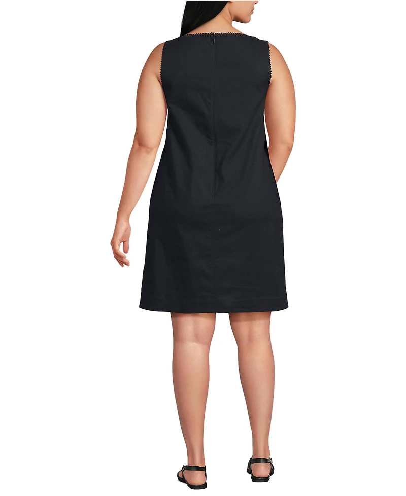 Lands' End Plus Linen Shift Above the Knee Dress