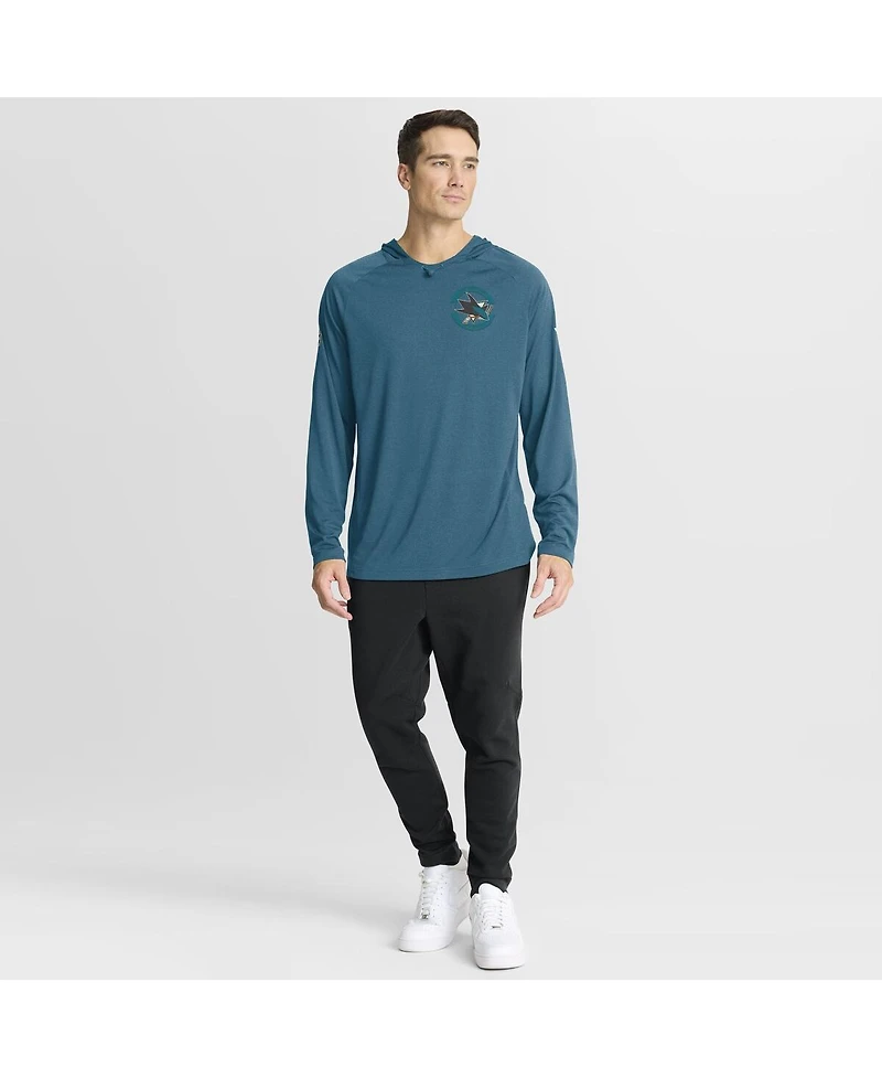Fanatics Men's Teal San Jose Sharks Authentic Pro Rink Raglan Hoodie