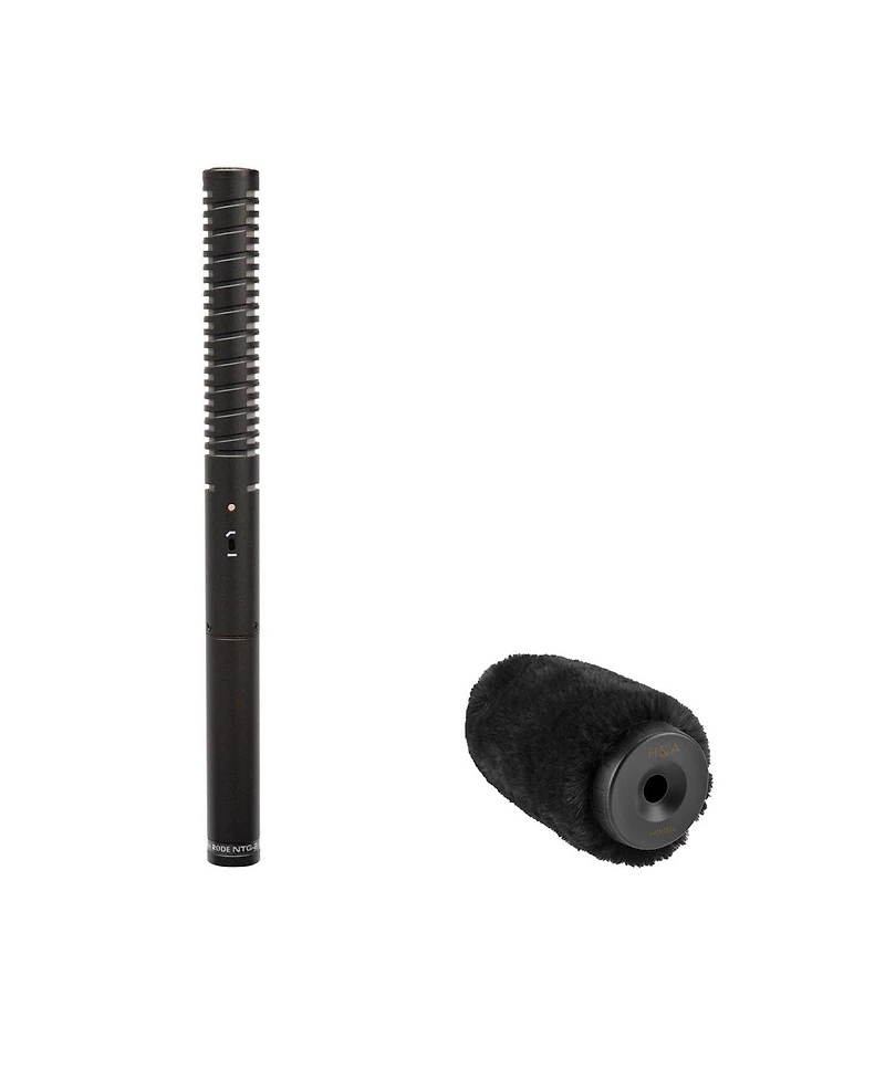 Rode NTG2 Battery or Phantom Powered Condenser Shotgun Microphone, Bundle with Rycote 15cm Standard Hole Sgm Foam with 19mm/22mm Windscreen