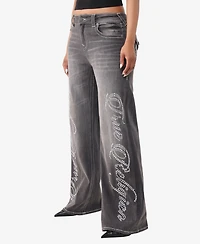 True Religion Women's Bobbi Mid-Rise Baggy Flap Jeans