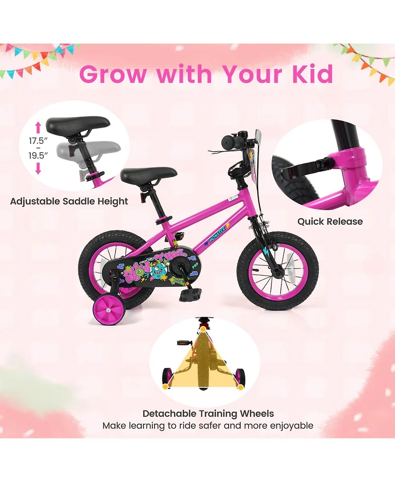 Slickblue Kids Bicycle with Training Wheels