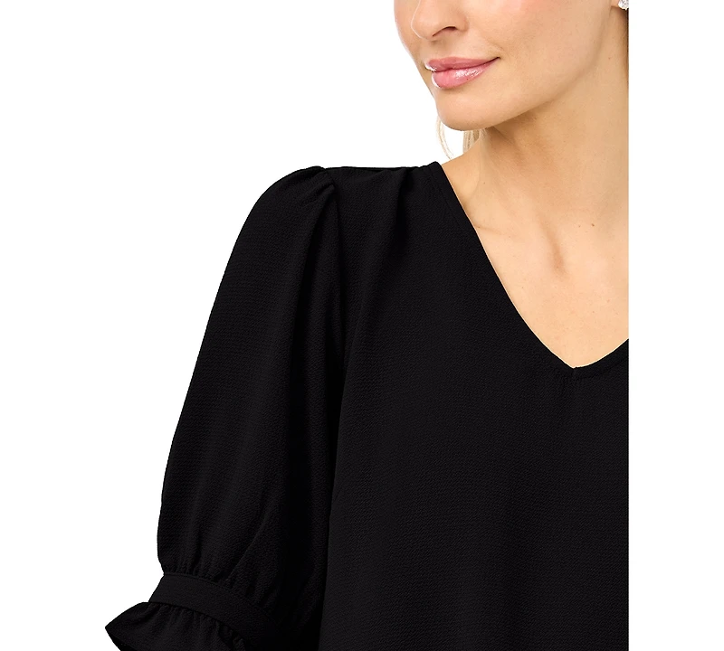 CeCe Women's Elbow-Sleeve V-Neck Blouse