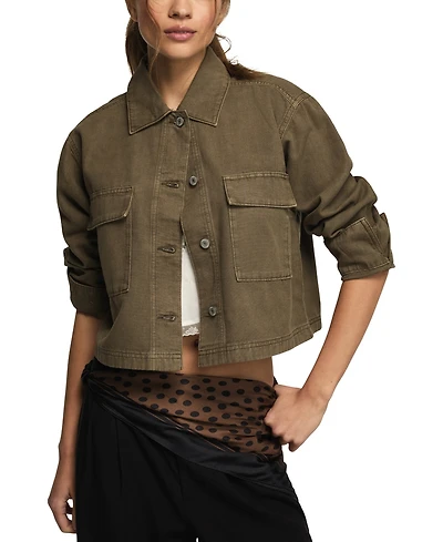 Lucky Brand Women's Collared Denim Utility Jacket