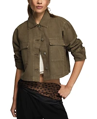 Lucky Brand Women's Collared Denim Utility Jacket