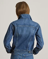 Lauren Ralph Women's Buttoned Placket Denim Trucker Jacket