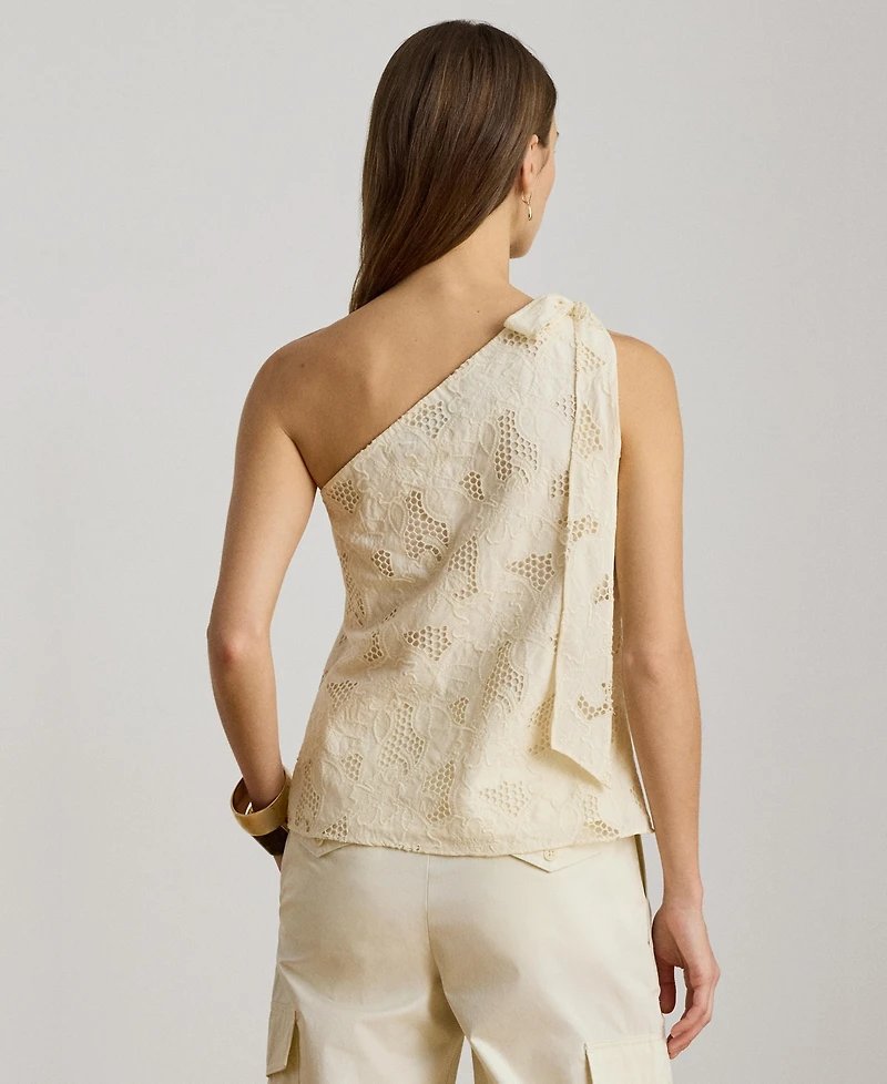 Lauren Ralph Women's One-Shoulder Tie Detail Blouse
