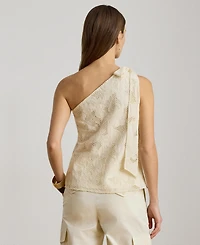 Lauren Ralph Women's One-Shoulder Tie Detail Blouse
