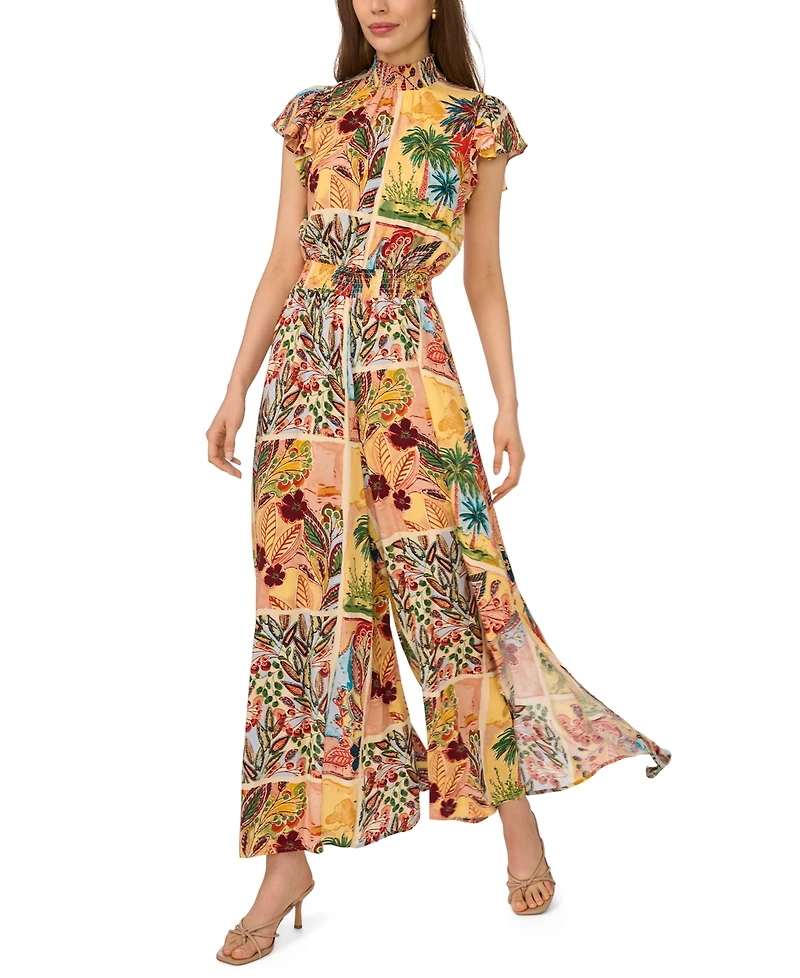 Flutter Sleeve Smocked Waist Jumpsuit